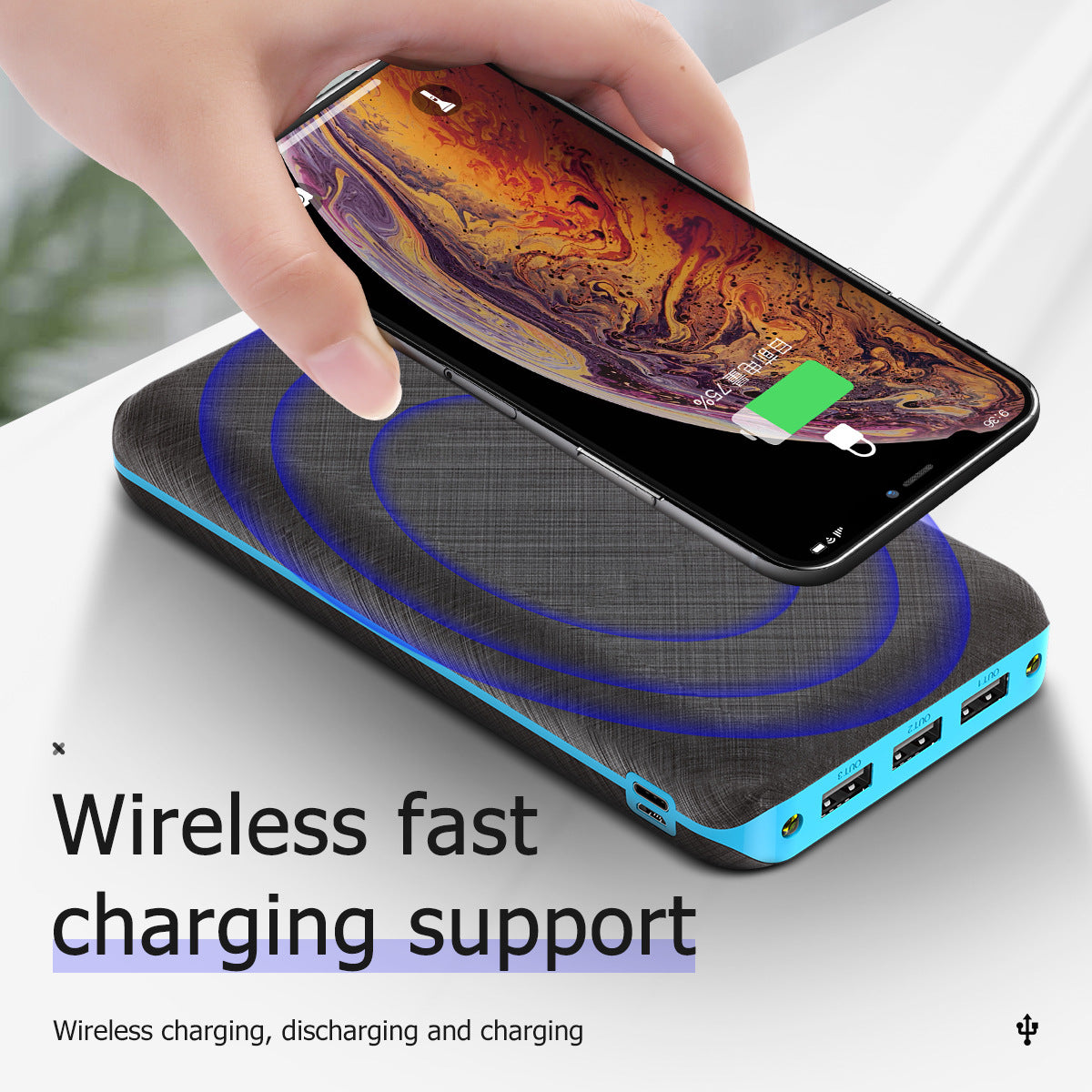 30000mAh Solar Power Bank with 3 USB Outputs