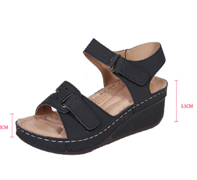 New Women's Casual Fishmouth Sandals with Velcro
