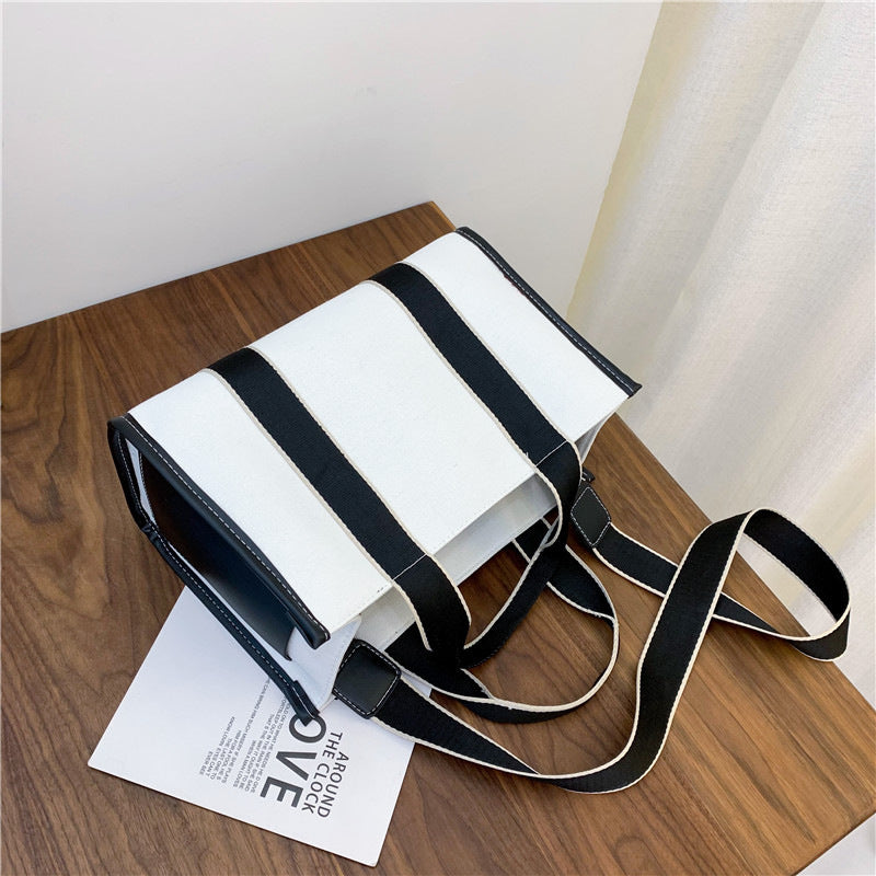 Korean Style Canvas Tote Bag for Women (Large Capacity)