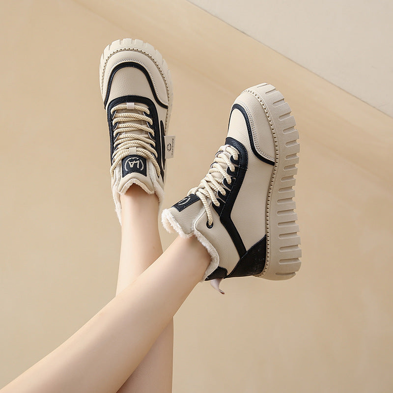 Korean Style Winter High-Top Warm Sneakers for Women