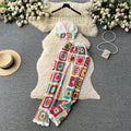 2023 Women's Summer Knitted Set with Wide-leg Pants
