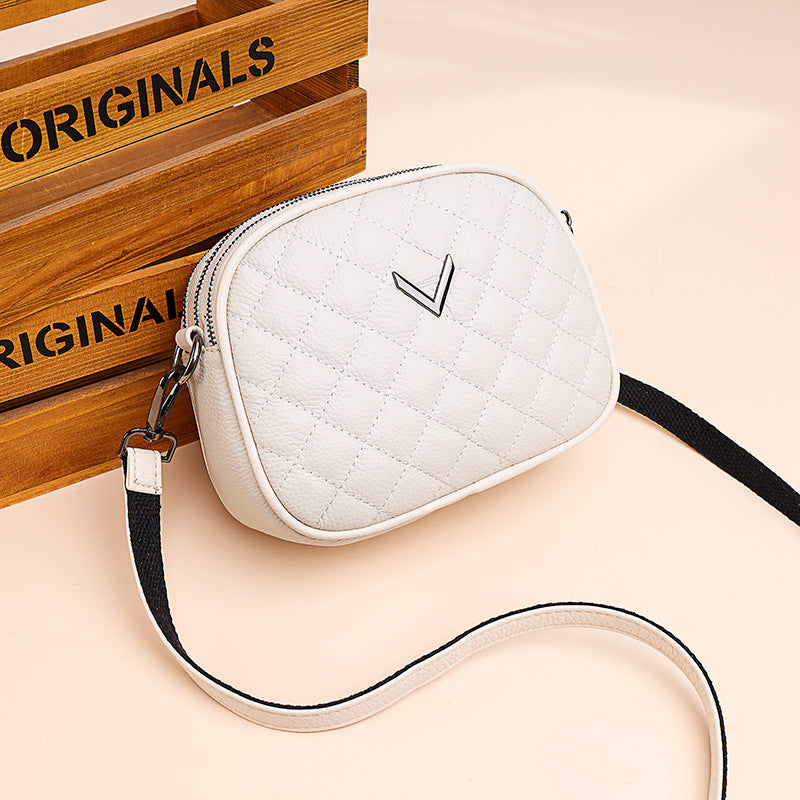 2023 Fashionable Genuine Leather Round Shoulder Bag