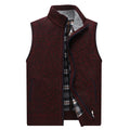 Men's Warm Knitted Cardigan Vest with Zipper Turtleneck