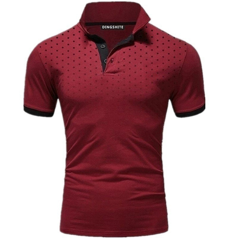 2023 Summer Men's Short Sleeve Polka Dot T-Shirt