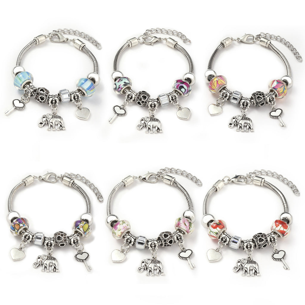 Fashionable DIY Bracelet with Alloy Beads and Glass Styles