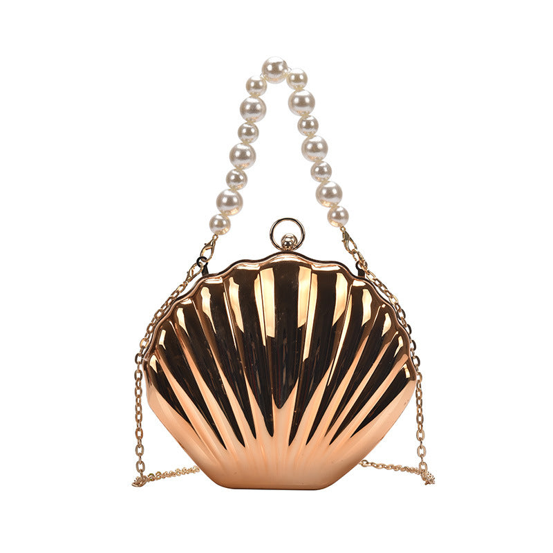 2023 Fashion Women's Shell Bag with Pearl Handle