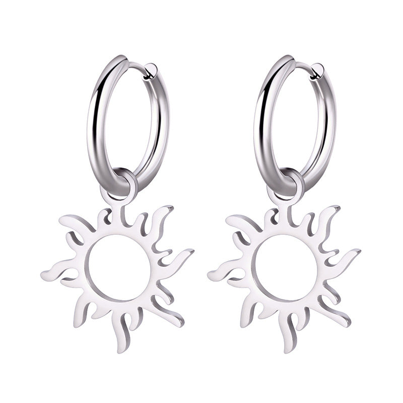 Sunflower Earrings in Stainless Steel for Men & Women