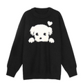 2023 Fall Fashion Plus Size Black Dog Knitted Sweater