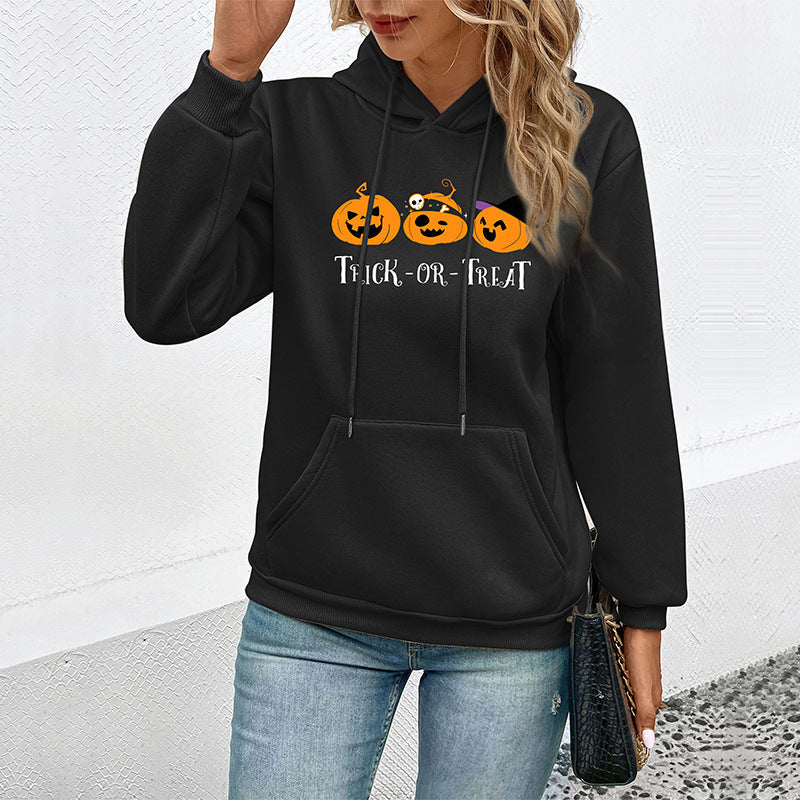 2023 Fall Winter Women's Hooded Sweatshirt Pumpkin
