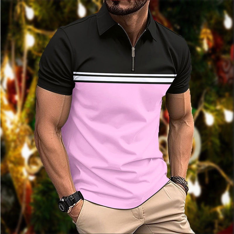 Stylish Slim Fit Striped Polo Shirt for Men