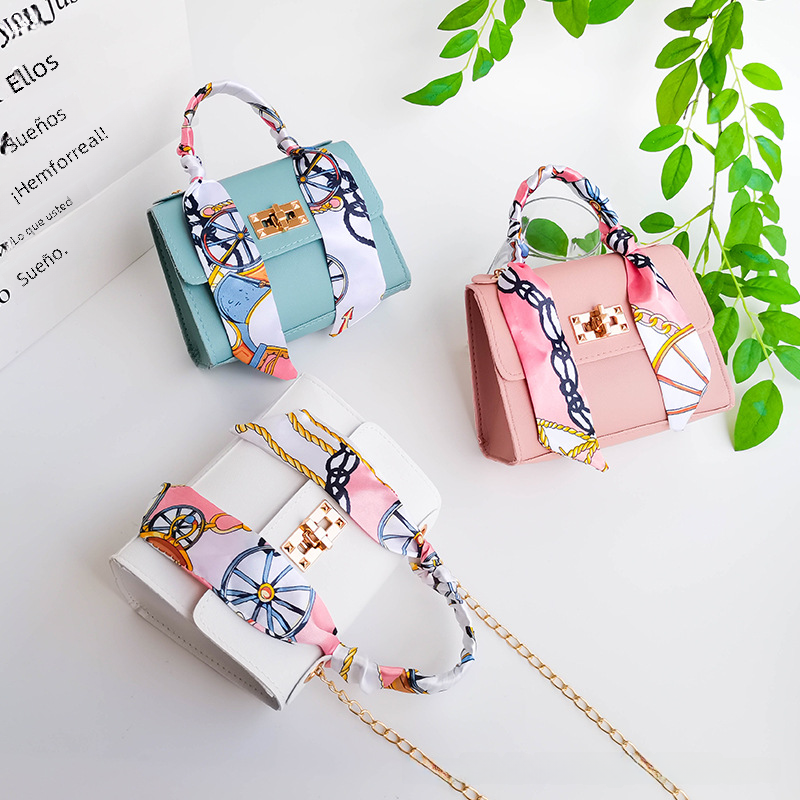 Silk Scarf Handheld Small Square Bag for Women