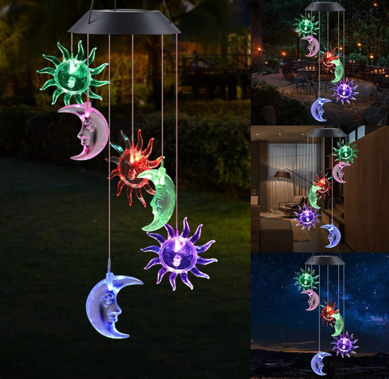 Outdoor Solar LED Wind Chime Light - Hummingbird Design