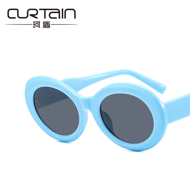 Striped Zebra Oval Sunglasses - Trendy Hip-Hop Style