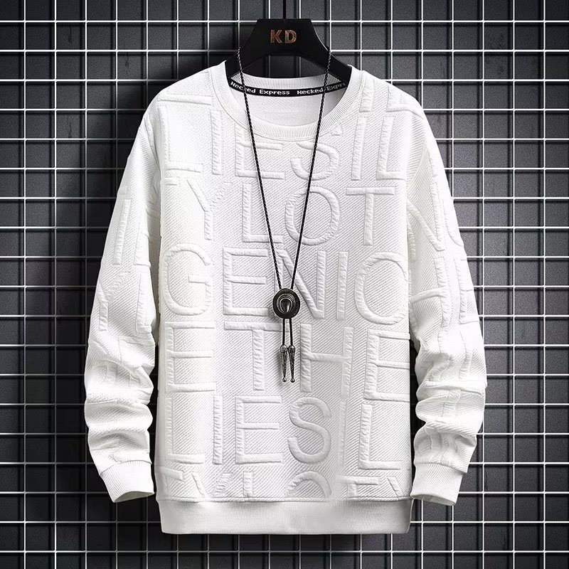 Men's Spring Autumn Loose Crew Neck Pullover Sweatshirt
