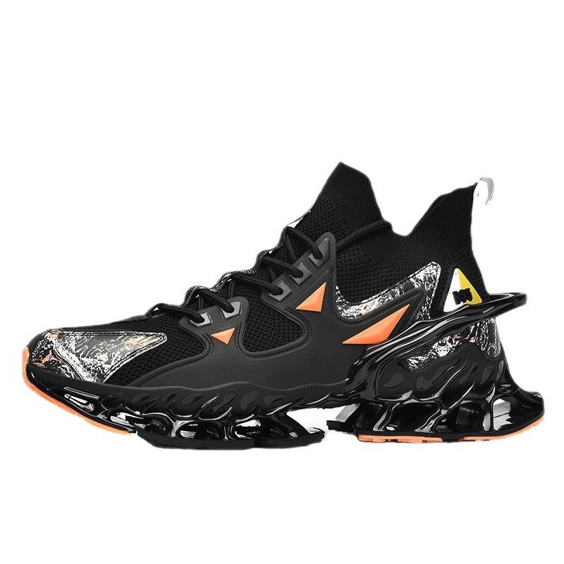 Trendy Knitted Blade Sole Sports Shoes for Teens