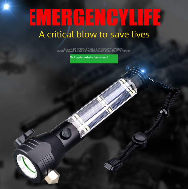New High-Intensity Solar USB Rechargeable LED Flashlight