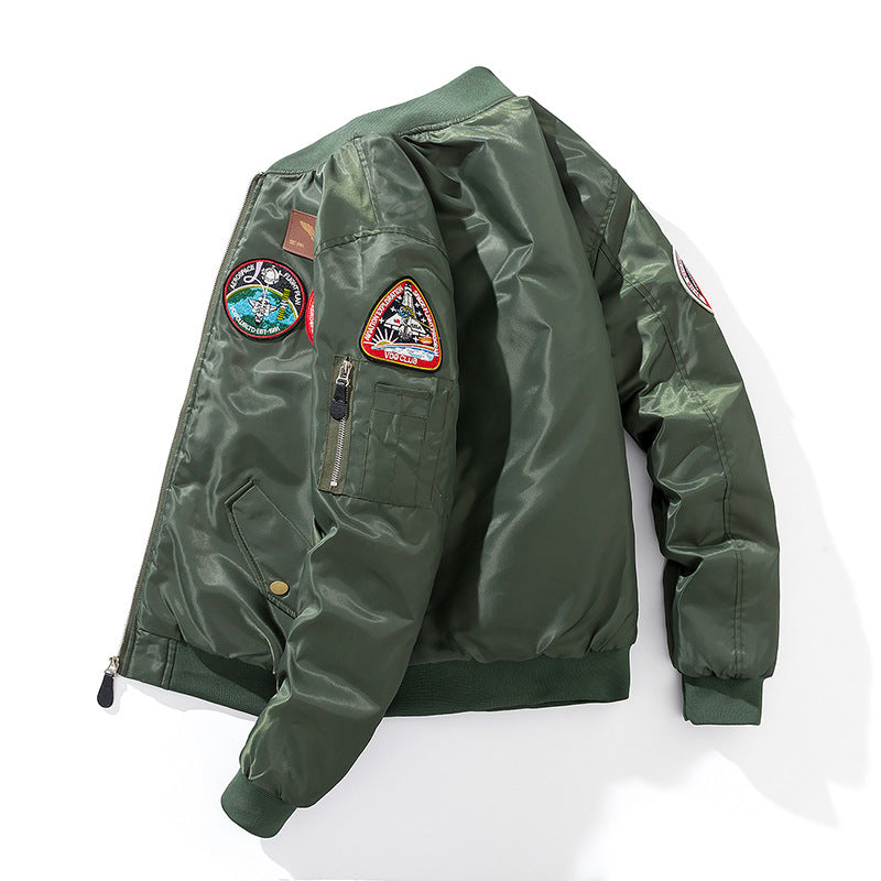 Men's Winter Pilot Jacket with Embroidered Badge