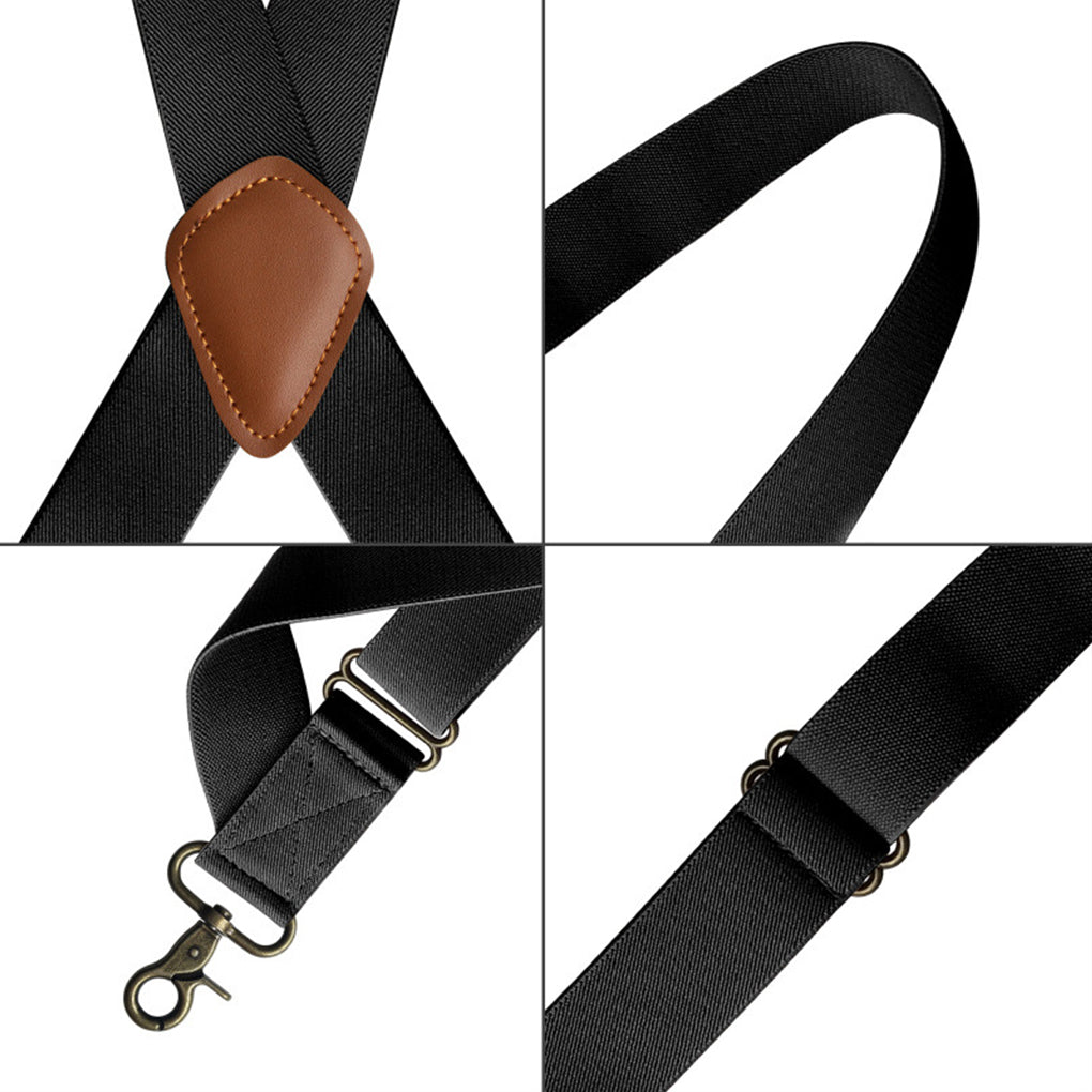 Adjustable Heavy Duty Men's Solid Color Suspenders