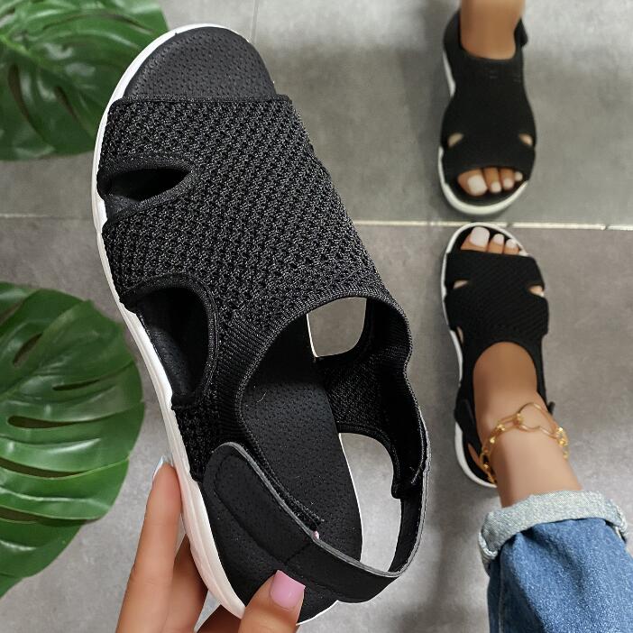 Fashionable Women's Fly Woven Breathable Flat Sandals