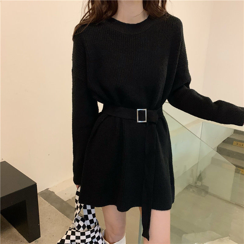 Fashionable Waist-Defined Sweater Dress for Women 2023