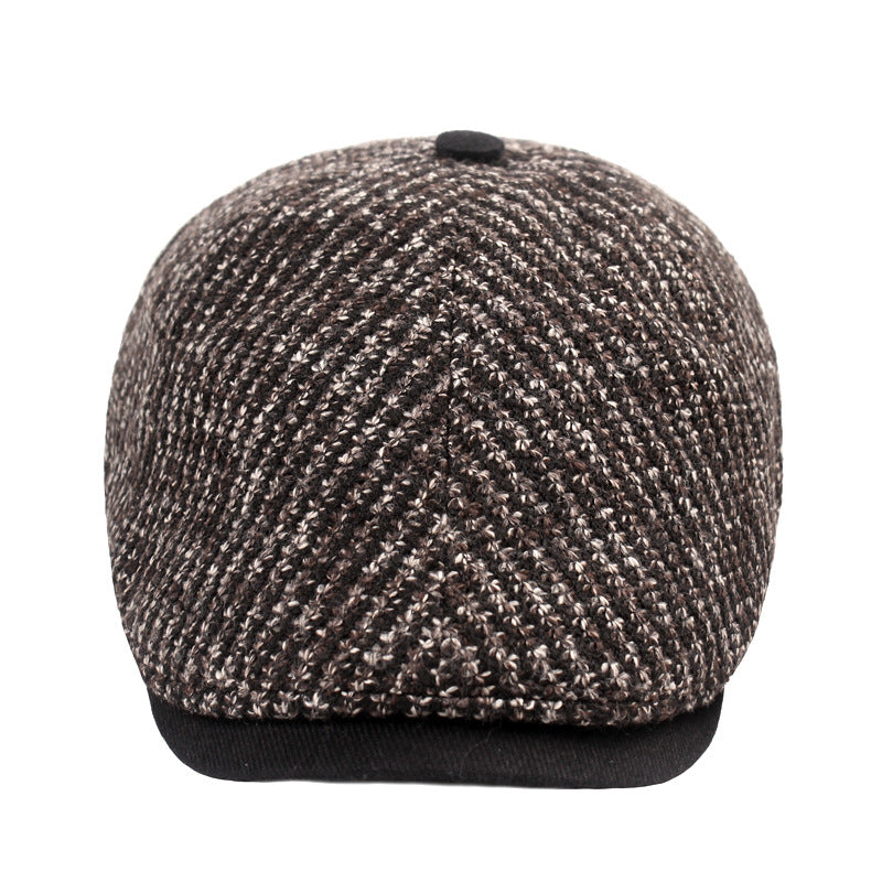 Men's Knit Beret Winter Duckbill Hat for Seniors