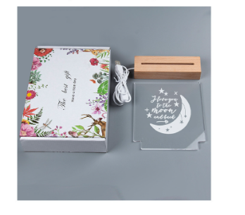 Acrylic Plug-in 3D Night Light - Creative Moon Gift