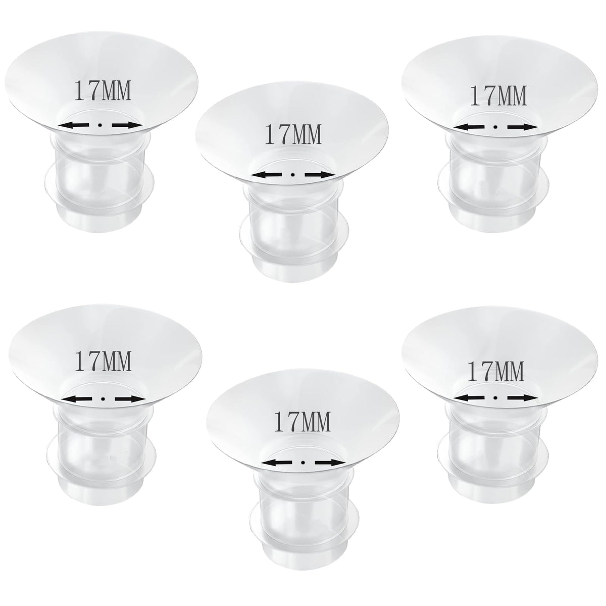 bliblo 6pcs Flange Insert 17mmCompatible with Medela/TSRETE/momcozyBPA Free Silicone Insert for Wearable Breast Pump Shield/Flange Insert，Milk Collector 24mm Universal