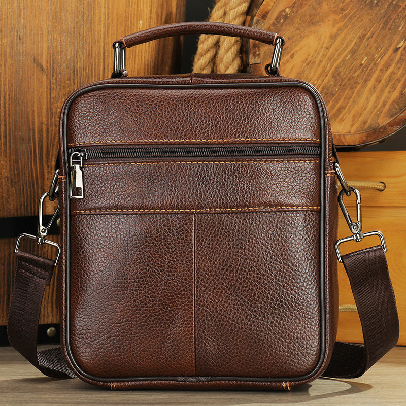 Genuine Leather Men's Shoulder Bag for Business Use