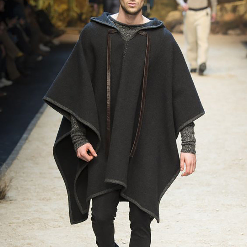 Woolen Cape Shawl Pullover Coat