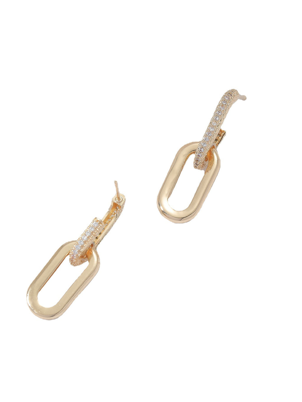 Trendy Two-Part Copper Earrings with Unique Design