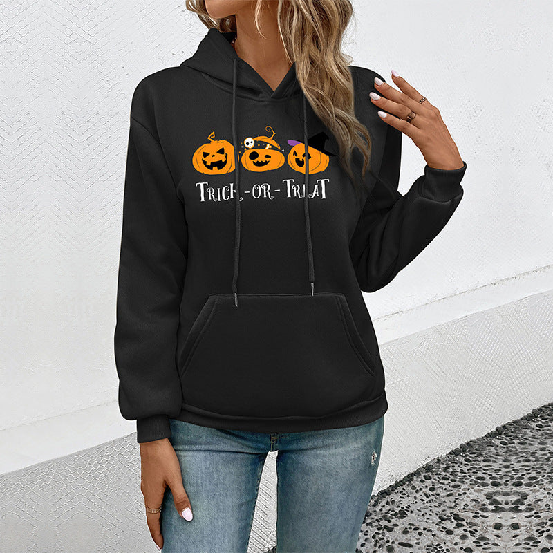 2023 Fall Winter Women's Hooded Sweatshirt Pumpkin