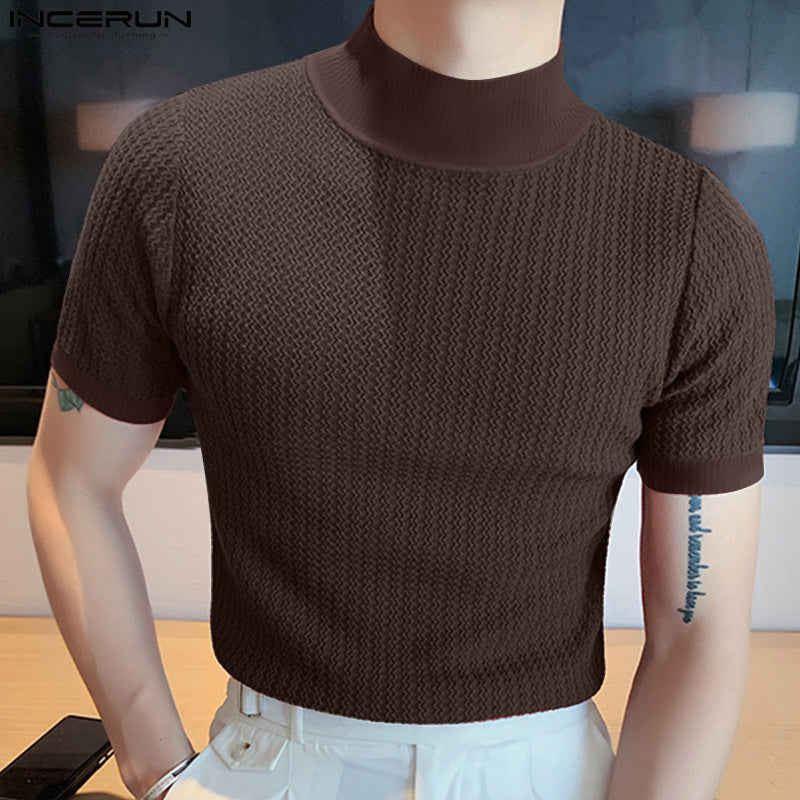 2023 Summer Men's Short Sleeve Knit T-Shirt