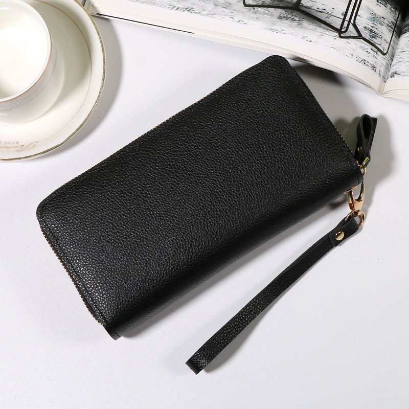 2023 Fashionable Double-Zipper Leather Wallet for Women