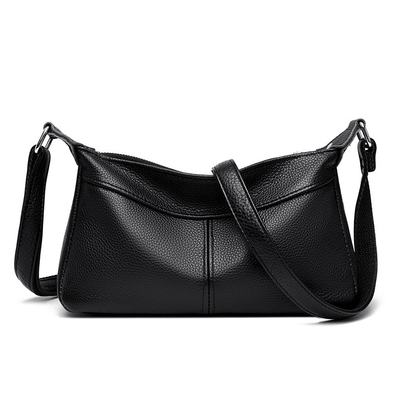 "2024 New Women's Leather Shoulder Bag with Multiple Pockets"