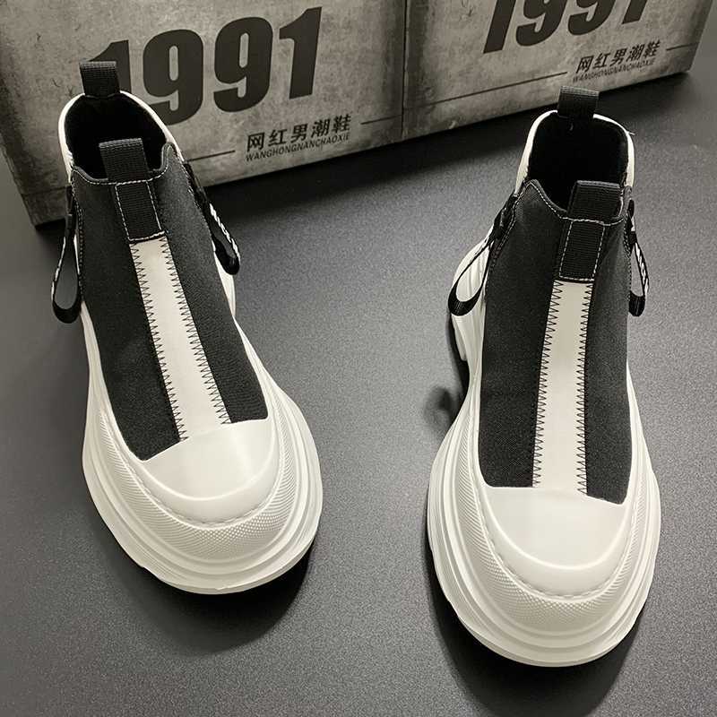 Men's Lightweight High-Top Fashion Leather Shoes