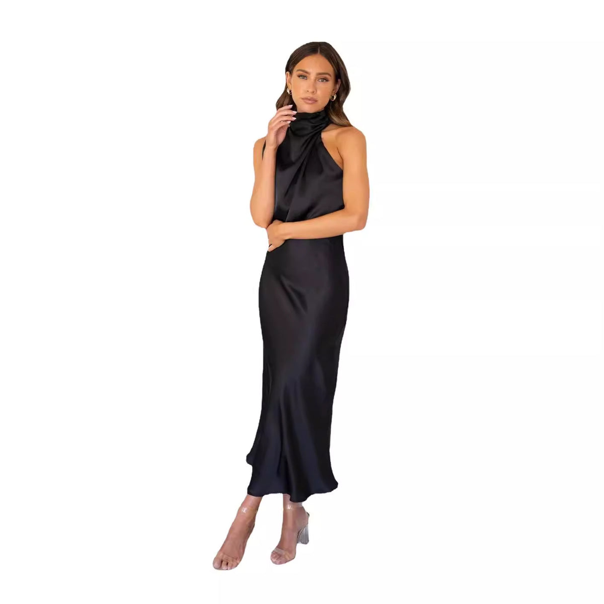 2023 Summer Women's Sleeveless Satin Dress