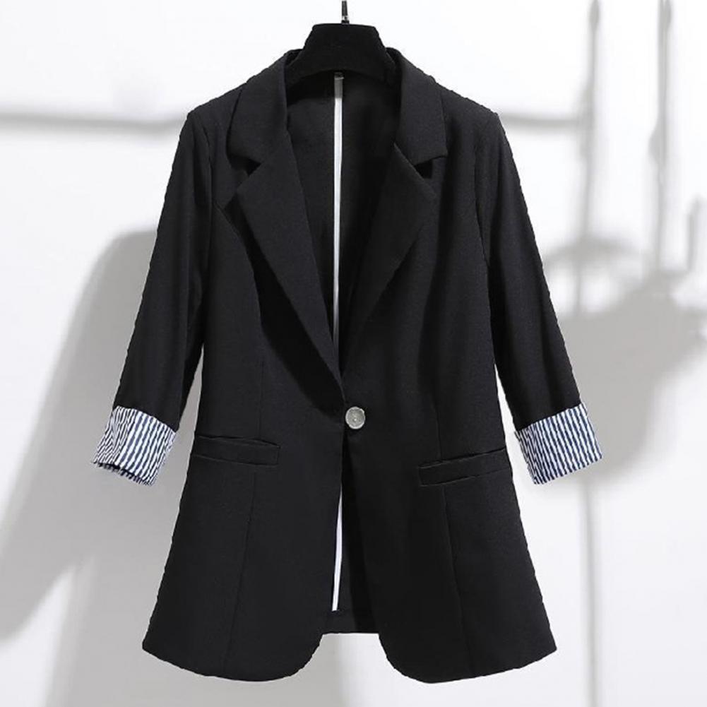 Trendy Korean Style Loose Outerwear Striped Coat