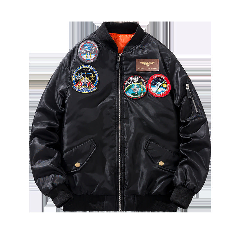 Men's Winter Pilot Jacket with Embroidered Badge
