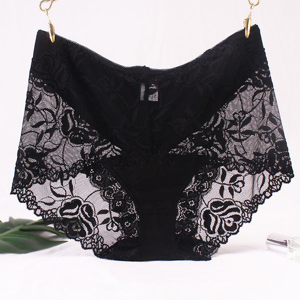 "Mid-High Waist Lace Seamless Hip-Lifting Briefs"