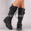 Trendy Round-Toe Mid-Heel Knee-High Women's Boots