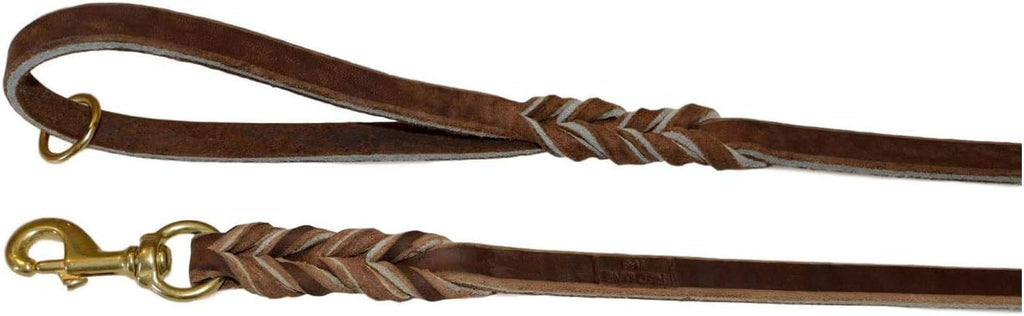 REDLINE K-9 Premium 1/2 inch Soft Leather Dog Leash Used by Top Trainers Worldwide Super Soft Made in Our Amish Leather Shop (1/2-inch x 4-feet)