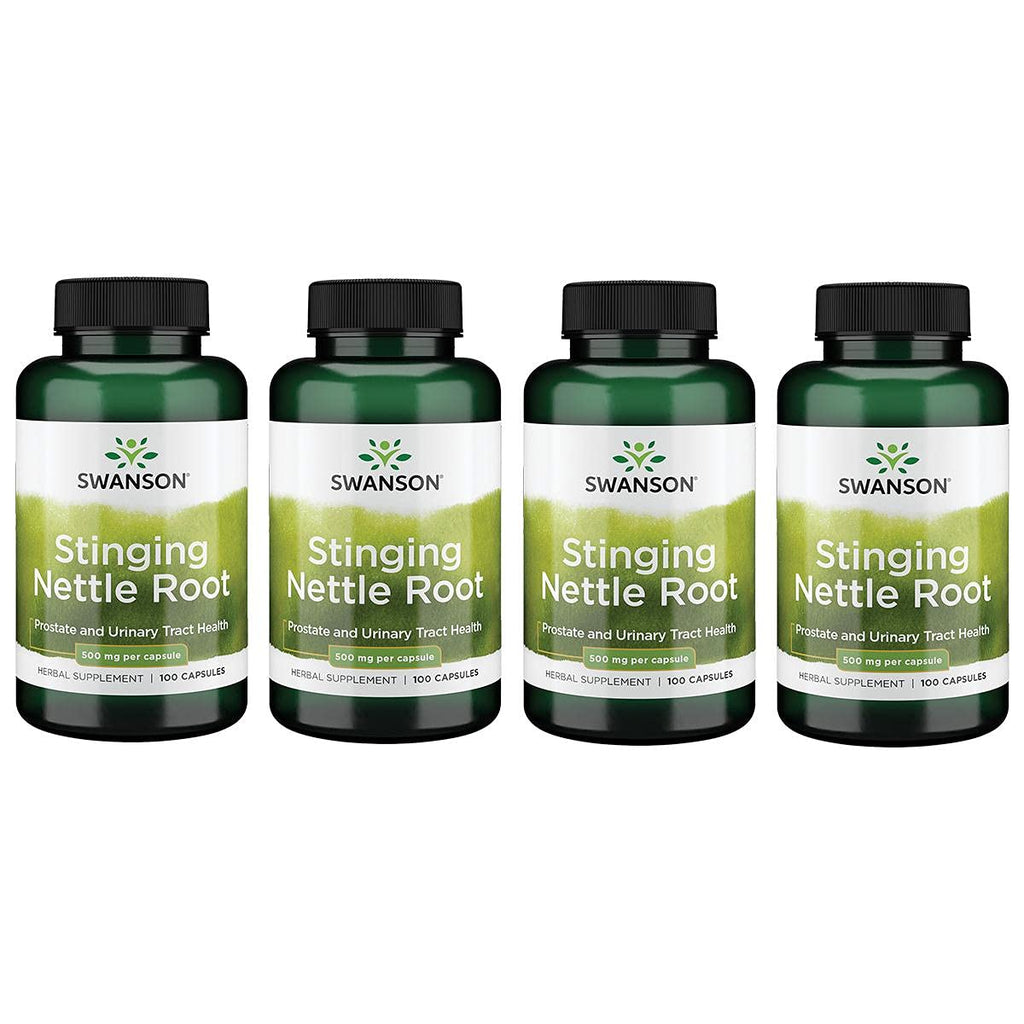 Swanson Stinging Nettle Root (Urtica Dioica) - Herbal Supplement - (100 Capsules 500mg) 4 Pack