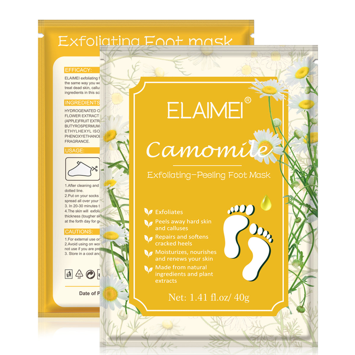 ELAIMEI Foot Care Mask for Exfoliation and Relaxation