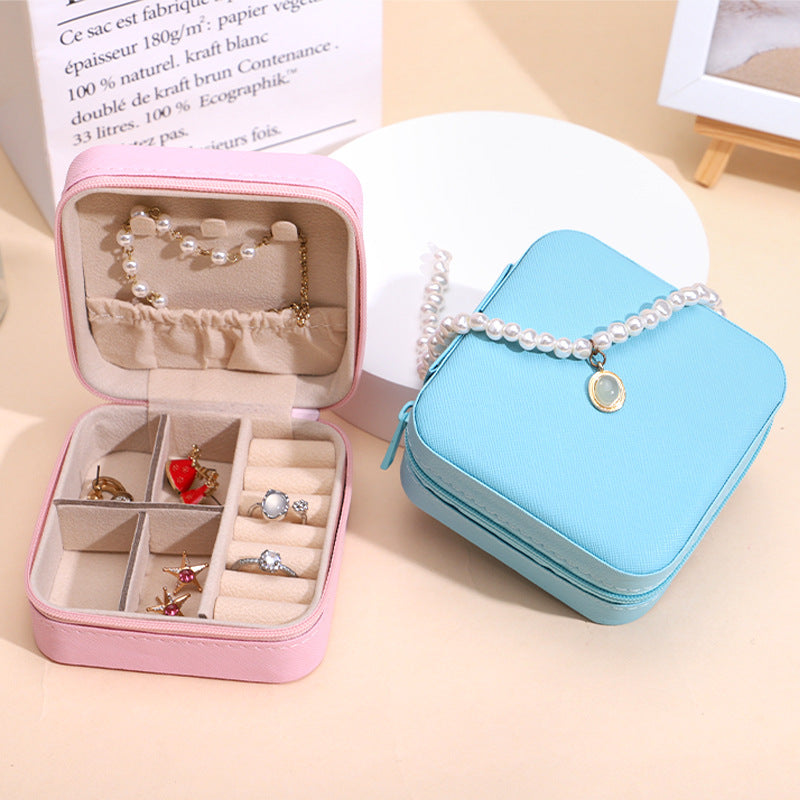 Portable Jewelry Organizer Box for Rings and Necklaces